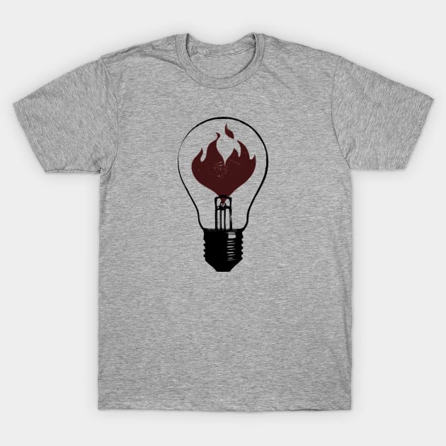 Flaming Lightbulb T-Shirt by chriswig